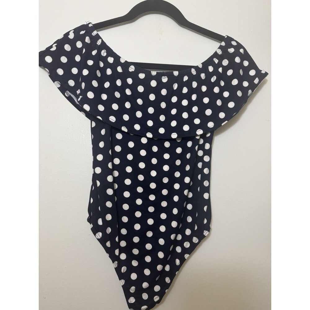 Polka Dot Off Shoulder Bodysuit Size medium